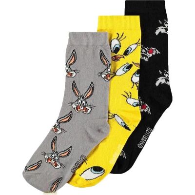Looney Tunes, Unisex, Socken, Crew Socks (3Pack), Schwarz, (3er Pack, 39 - 42) Looney Tunes, Unisex, Socken, Crew Socks (3Pack), Schwarz, (3er Pack, 39 - 42)