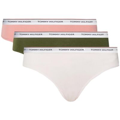 Tommy Hilfiger Damen, Unterhosen, Bikini, Grün, Pink, Beige, (3er Pack, S) Tommy Hilfiger Damen, Unterhosen, Bikini, Grün, Pink, Beige, (3er Pack, S)
