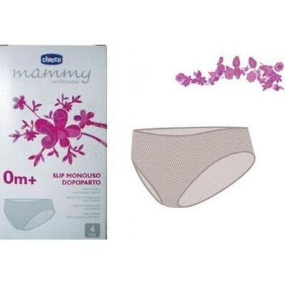 Chicco Damen, Unterhosen, Mammy Einweg-Slip, Weiss, (4er Pack, S) Chicco Damen, Unterhosen, Mammy Einweg-Slip, Weiss, (4er Pack, S)