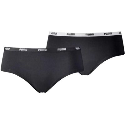 Puma Damen, Unterhosen, Iconic Hipster, Schwarz, (2er Pack, XS) Puma Damen, Unterhosen, Iconic Hipster, Schwarz, (2er Pack, XS)