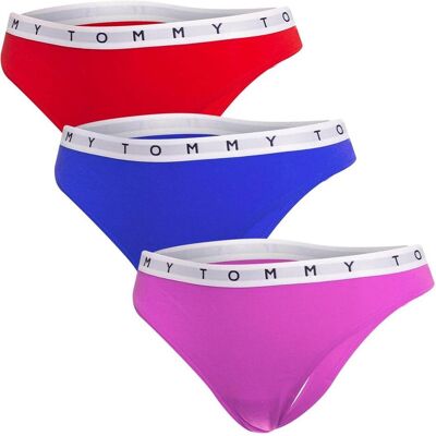 Tommy Hilfiger Damen, Unterhosen, Damen 3P Thong 521 Tangahöschen, Deep Crimson/Pink Amour/Deep Blue, S, Rot, Mehrfarbig, Pink, Beige, Blau, (3er Pack, S) Tommy Hilfiger Damen, Unterhosen, Damen 3P Thong 521 Tangahöschen, Deep Crimson/Pink Amour/Deep Blue, S, Rot, Mehrfarbig, Pink, Beige, Blau, (3er Pack, S)