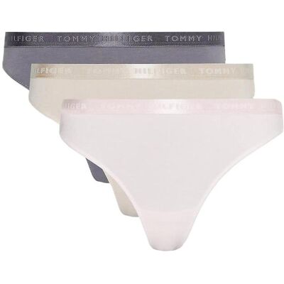 Tommy Hilfiger Damen, Unterhosen, Thong, Beige, Pink, (3er Pack, S) Tommy Hilfiger Damen, Unterhosen, Thong, Beige, Pink, (3er Pack, S)