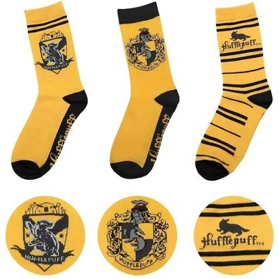 Cinereplicas, Unisex, Socken, Hufflepuff, Mehrfarbig, (3er Pack, 35 - 42) Cinereplicas, Unisex, Socken, Hufflepuff, Mehrfarbig, (3er Pack, 35 - 42)