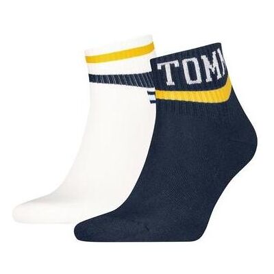 Tommy Hilfiger Unisex, Socken, 2 Paar Knöchelsocken Weiss/Marineblau, Blau, Weiss, (2er Pack, 43 - 46) Tommy Hilfiger Unisex, Socken, 2 Paar Knöchelsocken Weiss/Marineblau, Blau, Weiss, (2er Pack, 43 - 46)