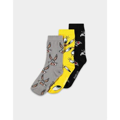 Looney Tunes, Unisex, Socken, Crew Socks (3Pack), Schwarz, (3er Pack, 35 - 38) Looney Tunes, Unisex, Socken, Crew Socks (3Pack), Schwarz, (3er Pack, 35 - 38)