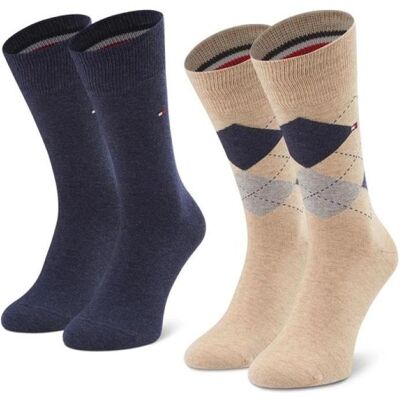 Tommy Hilfiger Herren, Socken, 2erPack Check, Blau, Beige, (2er Pack, 39 - 42) Tommy Hilfiger Herren, Socken, 2erPack Check, Blau, Beige, (2er Pack, 39 - 42)