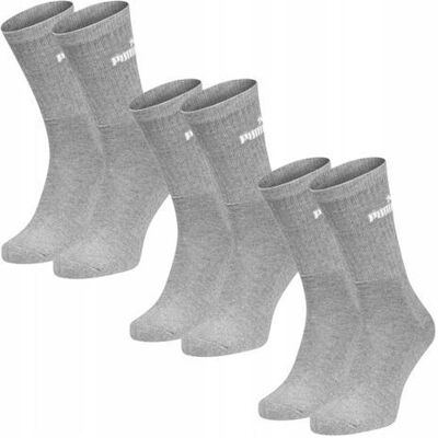 Puma Sportsocken, Socken Elements Unisex Crew Sock 3P Grau (43 - 46), Grau Puma Sportsocken, Socken Elements Unisex Crew Sock 3P Grau (43 - 46), Grau