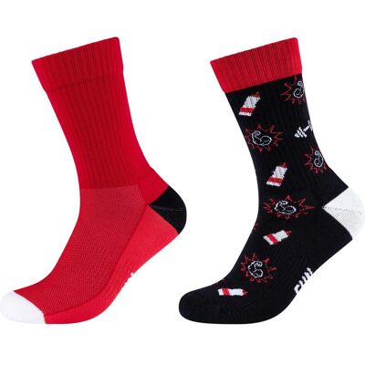 Fun Socks, Unisex, Socken, CREW Socken 2er Pack, Rot, (2er Pack, 41 - 46) Fun Socks, Unisex, Socken, CREW Socken 2er Pack, Rot, (2er Pack, 41 - 46)