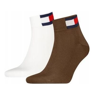 Tommy Hilfiger Unisex, Socken, 2 Paar Knöchelsocken Weiss/Braun, Weiss, Braun, (2er Pack, 43 - 46) Tommy Hilfiger Unisex, Socken, 2 Paar Knöchelsocken Weiss/Braun, Weiss, Braun, (2er Pack, 43 - 46)