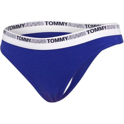 Tommy Hilfiger Damen, Unterhosen, Thong UW0UW03865 C9D M., Blau, (Einzelpack, M) Tommy Hilfiger Damen, Unterhosen, Thong UW0UW03865 C9D M., Blau, (Einzelpack, M)