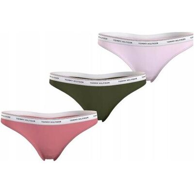 Tommy Hilfiger Damen, Unterhosen, Damen-Tangas im 3er-Pack, Mehrfarbig, Pink, (3er Pack, XS) Tommy Hilfiger Damen, Unterhosen, Damen-Tangas im 3er-Pack, Mehrfarbig, Pink, (3er Pack, XS)