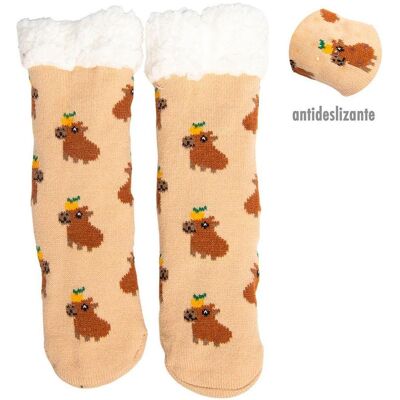 Caison, Unisex, Socken, Non-slip printed capibara socks with soft shear lining, size 36 - 41, Mehrfarbig, (Einzelpack, 36 - 41) Caison, Unisex, Socken, Non-slip printed capibara socks with soft shear lining, size 36 - 41, Mehrfarbig, (Einzelpack, 36 - 41)