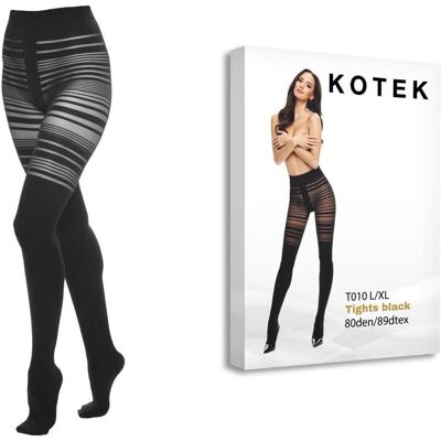 Kotek, Damen, Strümpfe, T010 tights en, Schwarz, (L/XL) Kotek, Damen, Strümpfe, T010 tights en, Schwarz, (L/XL)