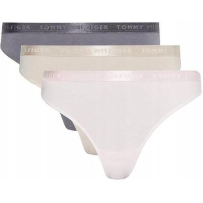 Tommy Hilfiger Damen, Unterhosen, Damen-Tangas im 3er-Pack, Pink, Beige, (3er Pack, XS) Tommy Hilfiger Damen, Unterhosen, Damen-Tangas im 3er-Pack, Pink, Beige, (3er Pack, XS)