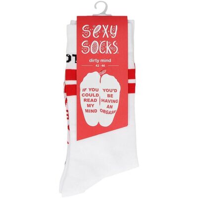 Sexy Socks, Unisex, Socken, Dirty Mind, Weiss, Mehrfarbig, (Einzelpack, 36 - 41, 42 - 46) Sexy Socks, Unisex, Socken, Dirty Mind, Weiss, Mehrfarbig, (Einzelpack, 36 - 41, 42 - 46)