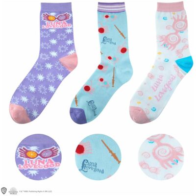 Cinereplicas, Unisex, Socken, Harry Potter: Luna Lovegood Socks, Mehrfarbig, (3er Pack, 40) Cinereplicas, Unisex, Socken, Harry Potter: Luna Lovegood Socks, Mehrfarbig, (3er Pack, 40)