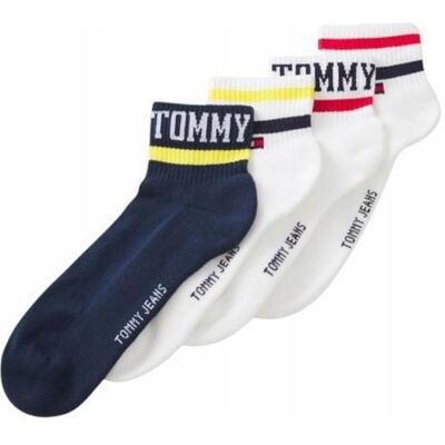 Tommy Hilfiger Socken, 4 Paar Knöchelsocken Weiss/Marineblau, Blau, Weiss, (4er Pack, 43 - 46) Tommy Hilfiger Socken, 4 Paar Knöchelsocken Weiss/Marineblau, Blau, Weiss, (4er Pack, 43 - 46)