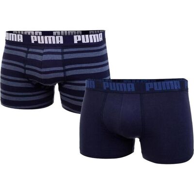 Puma Herren, Unterhosen, Heritage Stripe Boxer, Blau, (2er Pack, L) Puma Herren, Unterhosen, Heritage Stripe Boxer, Blau, (2er Pack, L)