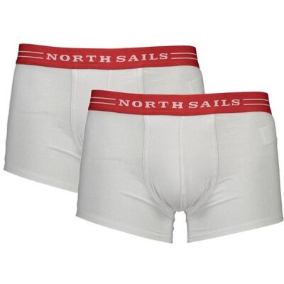 North Sails, Herren, Unterhosen, White Cotton Men's Boxer Briefs, Weiss, (S) North Sails, Herren, Unterhosen, White Cotton Men's Boxer Briefs, Weiss, (S)