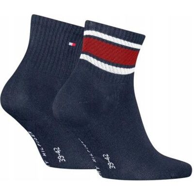 Tommy Hilfiger Herren, Socken, 2 Paar marineblaue Knöchelsocken, Blau, (2er Pack, 43 - 46) Tommy Hilfiger Herren, Socken, 2 Paar marineblaue Knöchelsocken, Blau, (2er Pack, 43 - 46)