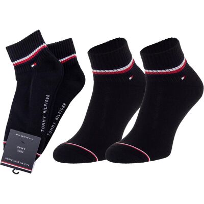 Tommy Hilfiger Herren, Socken, Doppelpack Socken, Schwarz, (2er Pack, 43 - 46) Tommy Hilfiger Herren, Socken, Doppelpack Socken, Schwarz, (2er Pack, 43 - 46)