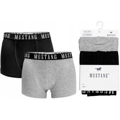 Mustang, Herren, Unterhosen, Herren-Boxershorts, 2er-Pack, Grau/Schwarz, Schwarz, Grau, Mehrfarbig, (2er Pack, L) Mustang, Herren, Unterhosen, Herren-Boxershorts, 2er-Pack, Grau/Schwarz, Schwarz, Grau, Mehrfarbig, (2er Pack, L)