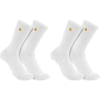 Carhartt, Herren, Socken, Bekleidung SC2252-M-100 2er Crew, Weiss, (2er Pack, 38 - 41) Carhartt, Herren, Socken, Bekleidung SC2252-M-100 2er Crew, Weiss, (2er Pack, 38 - 41)