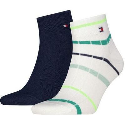 Tommy Hilfiger Herren, Socken, Herren Quarter 2P Sommer Breton Weiss/Frisches Grün, Grün, Weiss, Mehrfarbig, (2er Pack, 43 - 46) Tommy Hilfiger Herren, Socken, Herren Quarter 2P Sommer Breton Weiss/Frisches Grün, Grün, Weiss, Mehrfarbig, (2er Pack, 43 - 46)