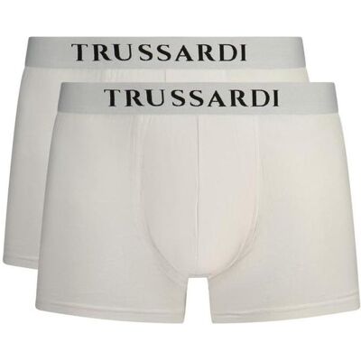 Trussardi, Herren, Unterhosen, Bianco Cotton Men Boxer Short, Weiss, (M) Trussardi, Herren, Unterhosen, Bianco Cotton Men Boxer Short, Weiss, (M)