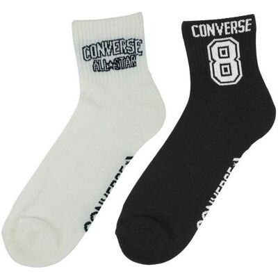 Converse, Herren, Socken, 2er-Pack schwarze Socken, Mehrfarbig, Schwarz, (2er Pack, 43 - 46) Converse, Herren, Socken, 2er-Pack schwarze Socken, Mehrfarbig, Schwarz, (2er Pack, 43 - 46)