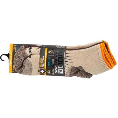 Skechers, Herren, Socken, 3er-Pack Herren-Arbeitssocken im Viertelsocken-Design, Beige, Beige, (3er Pack, 41 - 46) Skechers, Herren, Socken, 3er-Pack Herren-Arbeitssocken im Viertelsocken-Design, Beige, Beige, (3er Pack, 41 - 46)