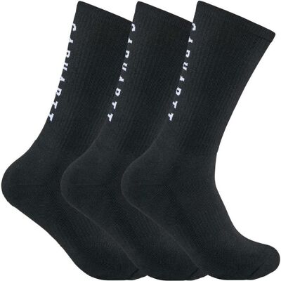 Carhartt, Herren, Socken, Force Midweight Logo Crew Schwarze Socken, Schwarz, (Einzelpack, 42 - 45) Carhartt, Herren, Socken, Force Midweight Logo Crew Schwarze Socken, Schwarz, (Einzelpack, 42 - 45)