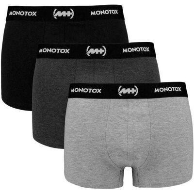 Monotox, Herren, Unterhosen, Basics Boxer Brief 3-pack M MX21061, Mehrfarbig, Schwarz, Grau, (3er Pack, L) Monotox, Herren, Unterhosen, Basics Boxer Brief 3-pack M MX21061, Mehrfarbig, Schwarz, Grau, (3er Pack, L)