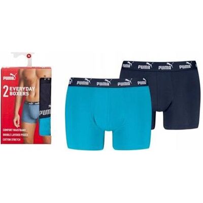 Puma Herren, Unterhosen, Herren Elements Basic 2P Boxershorts, Blau, (2er Pack, XXL) Puma Herren, Unterhosen, Herren Elements Basic 2P Boxershorts, Blau, (2er Pack, XXL)
