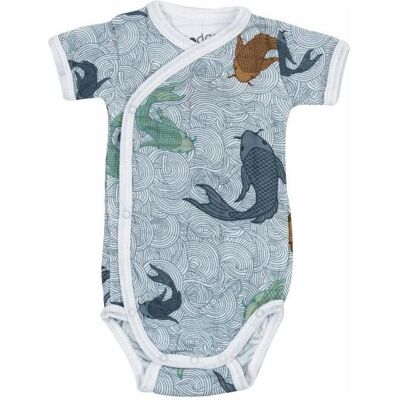 Cocoon, Pyjamas, Lodger Romper Empire Fish cotton bodysuit with short sleeves Dusty turqoise 68 cm RF 081 68, Türkis, (68) Cocoon, Pyjamas, Lodger Romper Empire Fish cotton bodysuit with short sleeves Dusty turqoise 68 cm RF 081 68, Türkis, (68)