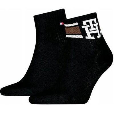 Tommy Hilfiger Socken, 2 Paar schwarze Knöchelsocken, Schwarz, (2er Pack, 39 - 42) Tommy Hilfiger Socken, 2 Paar schwarze Knöchelsocken, Schwarz, (2er Pack, 39 - 42)