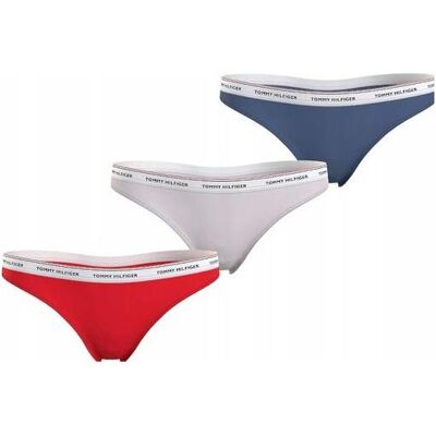 Tommy Hilfiger Damen, Unterhosen, Damen-Tangas im 3er-Pack, Mehrfarbig, Violett, (3er Pack, XS) Tommy Hilfiger Damen, Unterhosen, Damen-Tangas im 3er-Pack, Mehrfarbig, Violett, (3er Pack, XS)