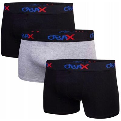 Obax, Herren, Unterhosen, Herren-Boxer-Unterwäsche 3p Schwarz/Grau M, Grau, Schwarz, (3er Pack, M) Obax, Herren, Unterhosen, Herren-Boxer-Unterwäsche 3p Schwarz/Grau M, Grau, Schwarz, (3er Pack, M)