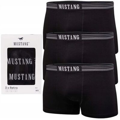 Mustang, Herren, Unterhosen, Boxershort Casual Stretch, Schwarz, (3er Pack, XL) Mustang, Herren, Unterhosen, Boxershort Casual Stretch, Schwarz, (3er Pack, XL)