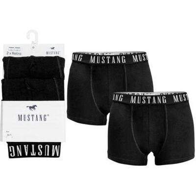 Mustang, Herren, Unterhosen, Herren-Boxershorts, 2er-Pack, Schwarz, Schwarz, (2er Pack, XL) Mustang, Herren, Unterhosen, Herren-Boxershorts, 2er-Pack, Schwarz, Schwarz, (2er Pack, XL)