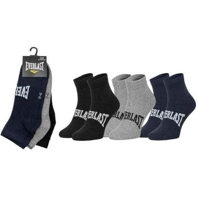 Everlast, Unisex, Socken, Socken 3P Knöchelsocken Schwarz/Marineblau/Grau, Blau, Schwarz, Grau, (3er Pack, 35 - 38) Everlast, Unisex, Socken, Socken 3P Knöchelsocken Schwarz/Marineblau/Grau, Blau, Schwarz, Grau, (3er Pack, 35 - 38)