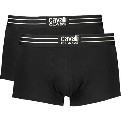 Cavalli Class, Herren, Unterhosen, Black Cotton Men's Boxer Briefs, Schwarz, (S) Cavalli Class, Herren, Unterhosen, Black Cotton Men's Boxer Briefs, Schwarz, (S)