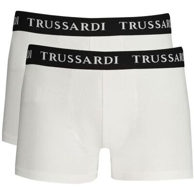 Trussardi, Herren, Unterhosen, White Cotton Men's Boxer Brief, Weiss, (Einzelpack, XXL) Trussardi, Herren, Unterhosen, White Cotton Men's Boxer Brief, Weiss, (Einzelpack, XXL)