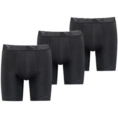 Puma Herren, Unterhosen, Schwarze Herren-Boxershorts, 3er-Pack, lang, Schwarz, (3er Pack, S) Puma Herren, Unterhosen, Schwarze Herren-Boxershorts, 3er-Pack, lang, Schwarz, (3er Pack, S)