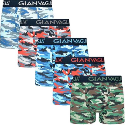 Gianvaglia, Herren, Unterhosen, Herren Boxershorts Camouflage 5er-Pack, Baumwolle, Stretch, Komfort,L, Mehrfarbig, (5er Pack, L) Gianvaglia, Herren, Unterhosen, Herren Boxershorts Camouflage 5er-Pack, Baumwolle, Stretch, Komfort,L, Mehrfarbig, (5er Pack, L)