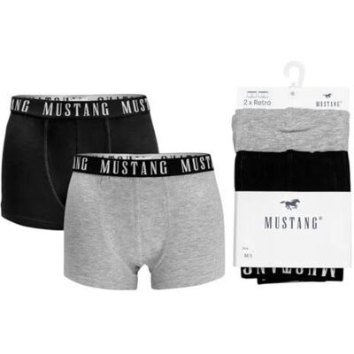Mustang, Herren, Unterhosen, Herren-Boxershorts, 2er-Pack, Grau/Schwarz, Schwarz, Grau, Mehrfarbig, (2er Pack, XXL) Mustang, Herren, Unterhosen, Herren-Boxershorts, 2er-Pack, Grau/Schwarz, Schwarz, Grau, Mehrfarbig, (2er Pack, XXL)