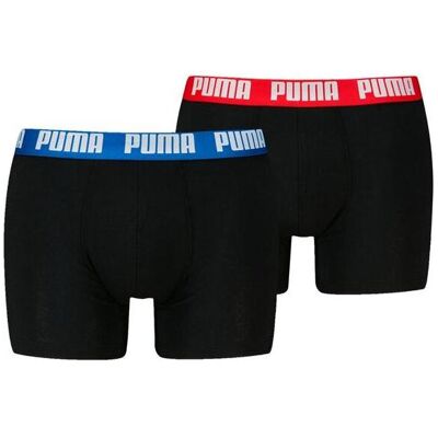 Puma Herren, Unterhosen, Basic Boxer, Schwarz, Blau, Rot, (2er Pack, M) Puma Herren, Unterhosen, Basic Boxer, Schwarz, Blau, Rot, (2er Pack, M)
