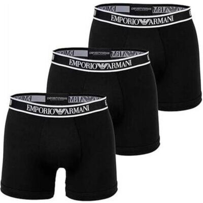 Giorgio Armani Emporio Armani, Herren, Unterhosen, Boxershorts 4R717, Schwarz, (3er Pack, S) Giorgio Armani Emporio Armani, Herren, Unterhosen, Boxershorts 4R717, Schwarz, (3er Pack, S)