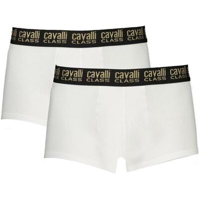 Cavalli Class, Herren, Unterhosen, White Cotton Men's Boxer Briefs, Weiss, (Einzelpack, M) Cavalli Class, Herren, Unterhosen, White Cotton Men's Boxer Briefs, Weiss, (Einzelpack, M)