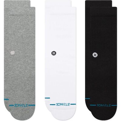 Stance, Herren, Socken, Icon, Weiss, Schwarz, Grau, (3er Pack, 47 - 50) Stance, Herren, Socken, Icon, Weiss, Schwarz, Grau, (3er Pack, 47 - 50)